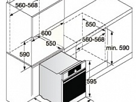 Пиролитический духовой шкаф Asko OP8664A - схема встраивания