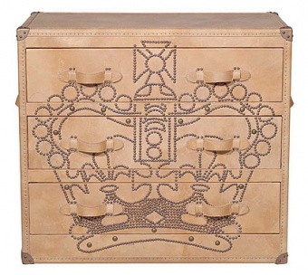 Комод Andrew Martin модель HOWARD CHEST OF DRAWERS CROWN STUDDED PARCHMENT