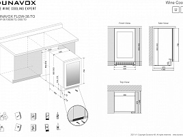 Винный шкаф Dunavox DAUF-38.100DB - схема встраивания