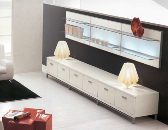 Мебель для гостинной  Стенка Pegaso 8 . Ламинат + лак. Производство итальянской фабрики SMA