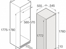 Холодильник Asko R31842I - схема встраивания