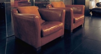 Diner armchair. 85x87 h.59 Tuscany Volterra with cushion 42x42 Nabuck