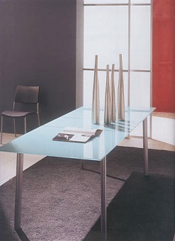Столы и стулья - Bontempi Casa - LakeСтрана производитель - ИталияСтол раздвижной итальянской фабрики Bontempi Casa. Хромированная основа; алюминий, стекло.