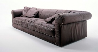 Alfred Soft sofa. 280x110 h.70 Plume Glacè, profile Tuscany Pisa - available also in the size 240x110 h.70 and 200x110 h.70; pouf 135x62 h.44