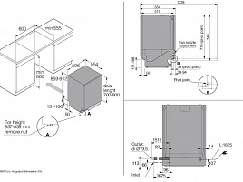 Посудомоечная машина Asko DFI777UXXL - схема встраивания