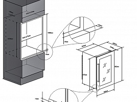 Винный шкаф Meyvel MV42-KBB2 - схема встраивания