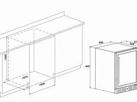 Винный шкаф Meyvel MV46-KBT2 - схема встраивания