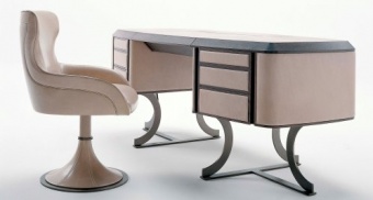 Mr Clark desk. 180x84 h.78 Tuscany Pisa with chair Paloma revolving 60x62 h.89