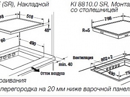 Индукционная варочная панель Kuppersbusch KI 8810.0 SR - схема встраивания