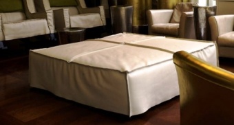 Housse Ottoman pouf. 130x130 h.35 Plume Pisa