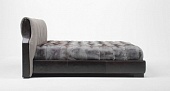 Hugo bed. 224x233 h.110 spring base 180x200, structure Tuscany Grosseto, headboard Nabuck Light Grey - available also in the size 204x233 h.110 spring base 160x200