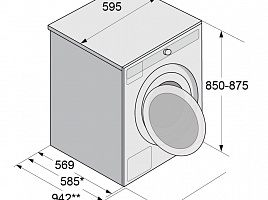 Стиральная машина Asko W6098X/S/3 - схема встраивания