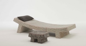 Linea dormeuse. 70x195 h.50 Luxury Punto with headcushion and pouf Punto