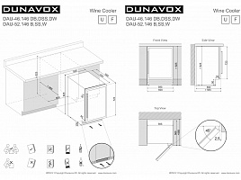 Винный шкаф Dunavox DAUF-46.138B - схема встраивания