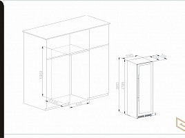 Винный шкаф Meyvel MV163PRO-KBT2 - схема встраивания