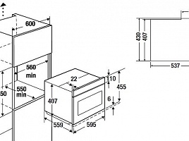 Компактный духовой шкаф Kuppersbusch CBP 6550.0 S1 Stainless Steel - схема встраивания