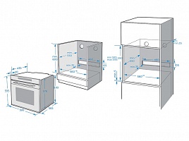 Электрический духовой шкаф Korting OKB 1331 GBXGr - схема встраивания