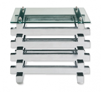 Приставной столик Andrew Martin модель CHROME LOG SIDE TABLE