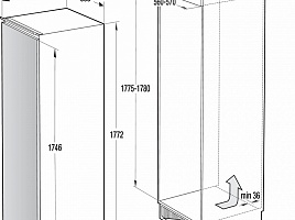 Холодильник Asko R31831I - схема встраивания