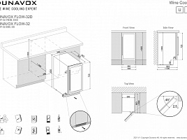 Винный шкаф Dunavox DAUF-32.83B - схема встраивания
