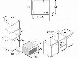 Микроволновая печь Asko OM8487B - схема встраивания
