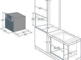 Микроволновая печь Asko OM8464S - схема встраивания