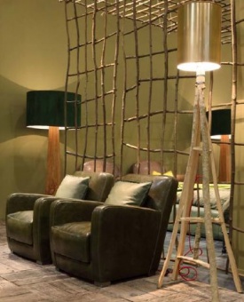 Berlino armchair 72x85 h.76 Tuscany Fiesole (A), cushion Housse 48x48 Plume Vert (A)