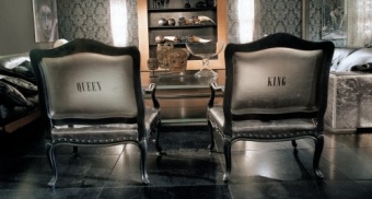Desdemona armchair. Desdemona Real 76x80 h.103 Black Masai, Fashion Silver