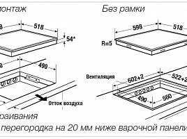 Индукционная варочная панель Kuppersbusch KI 6330.0 SR - схема встраивания