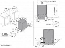 Посудомоечная машина Asko DSD746U - схема встраивания