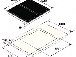 Индукционная варочная панель Asko HI1655G - схема встраивания