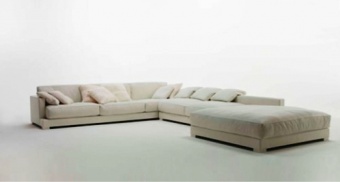 Joyce angular. modular module Extra Opal; dormeuse 112x105 h.74 and pouf 102x80 h.43, 80x150 h.43 and 150x150 h.43