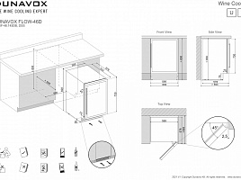 Винный шкаф Dunavox DAUF-46.145DBH - схема встраивания