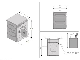 Стиральная машина Asko W3114CXLW - схема встраивания